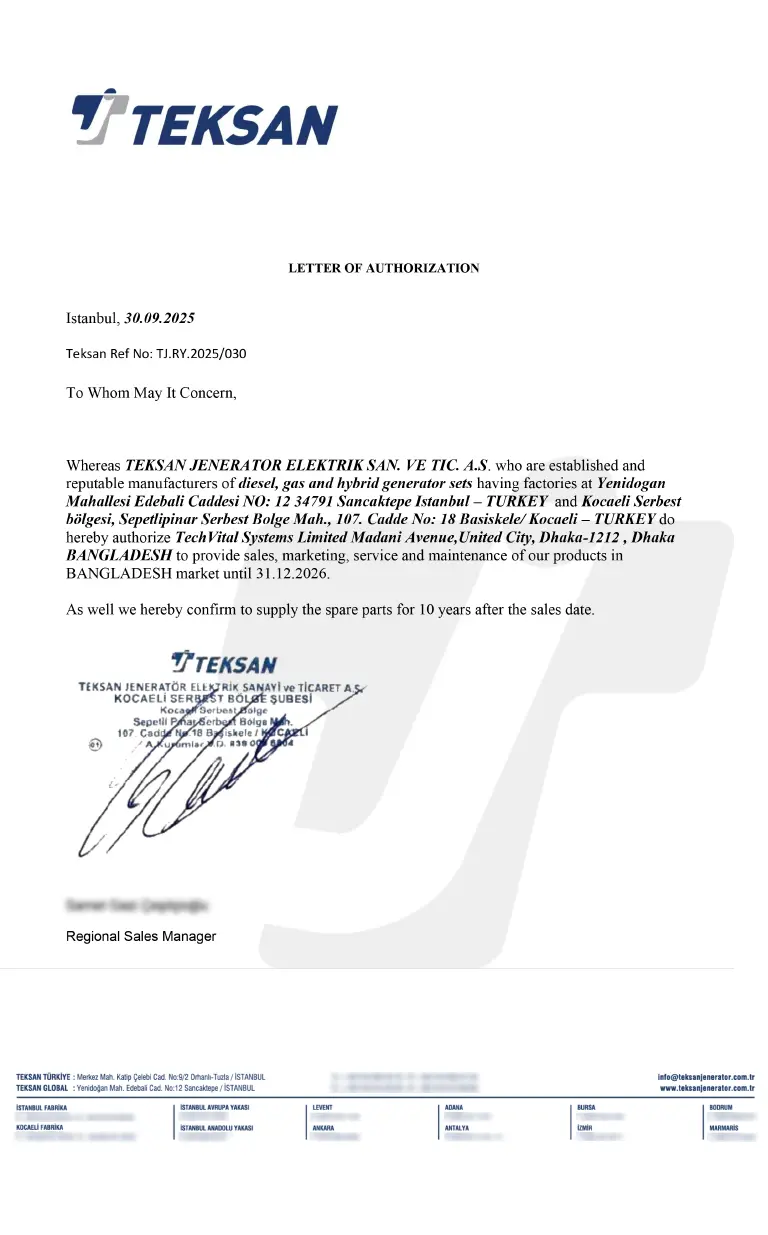 Exclusive Partnership Certificate- Teksen